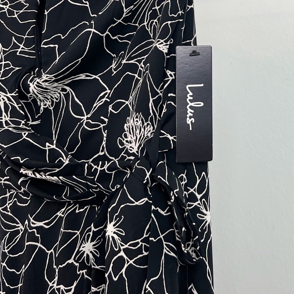 NWT Lulus Dancing in the Dark Black and White Print Strapless Jumpsuit Black - Picture 5 of 7